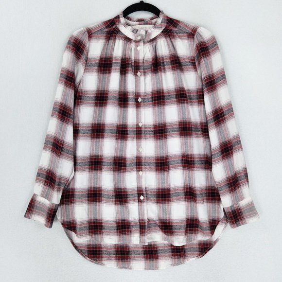 LOFT Tops - Ann Taylor LOFT Shirt Women Small Red White Plaid Button Down Long Sleeve Casual